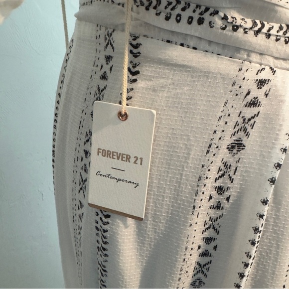 F21 Contemporary NWT Boho Maxi Dress S White Gray - Picture 11 of 14